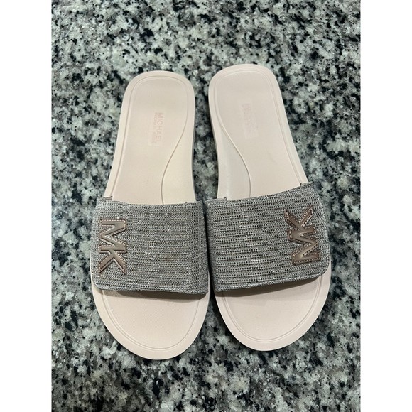 Michael Kors Shoes - MICHAEL Kors Logo Textured Slide Sandals size 10